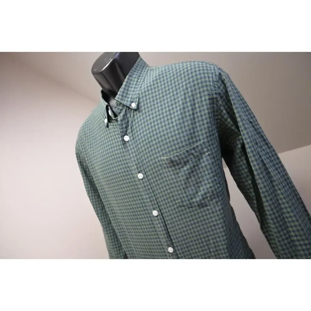 J Crew Flex Wash Dress Shirt Slim Fit Plaid Button Up Long Sleeve Mens Sz‎ Large